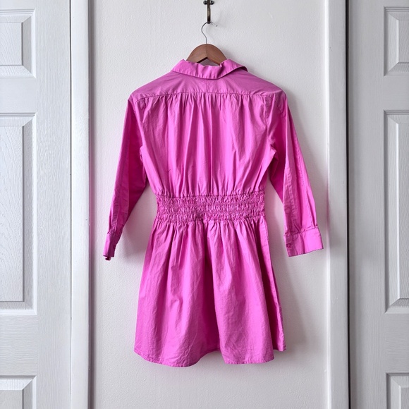 Zara Barbie Pink Cotton Poplin Smocked Mini Dress - Picture 10 of 11